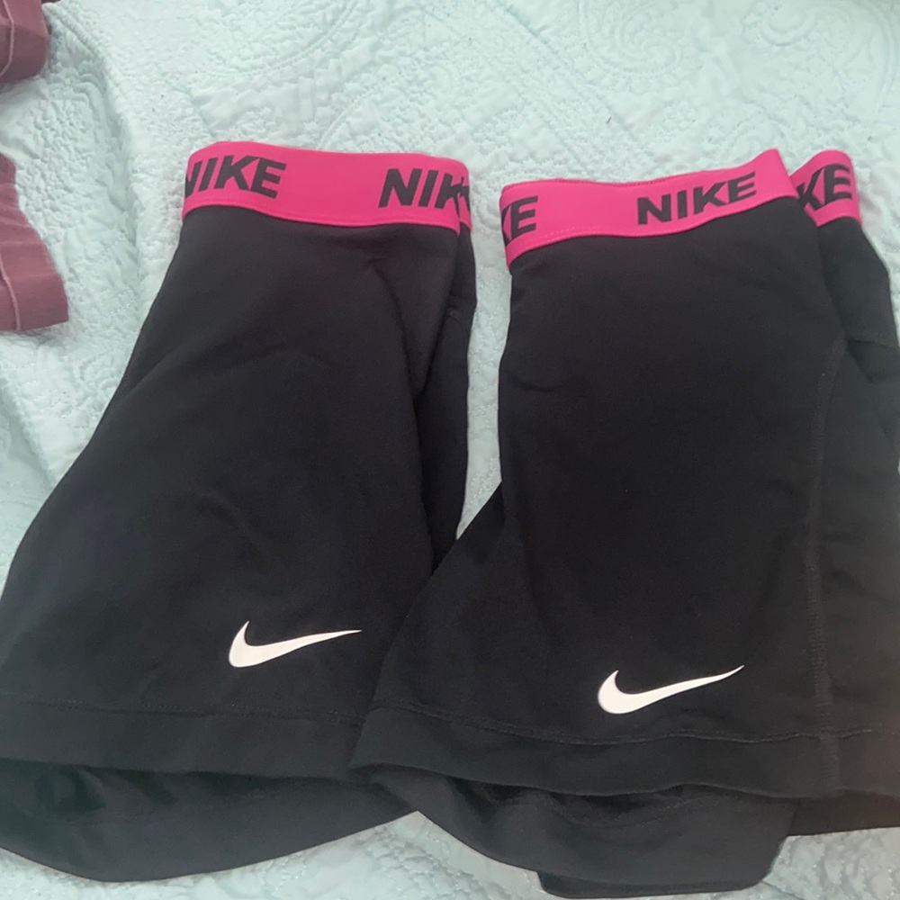 pink and black nike spandex